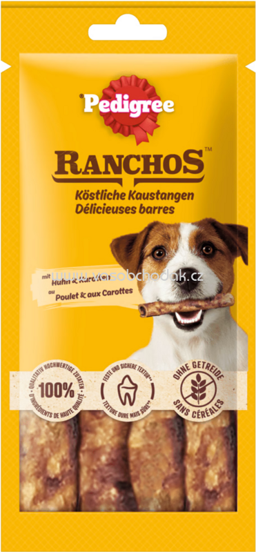 Pedigree Ranchos Köstliche Kaustangen mit Huhn & Karotten, 40g Pedigree Ranchos Köstliche Kaustangen mit Huhn & Karotten, 40g