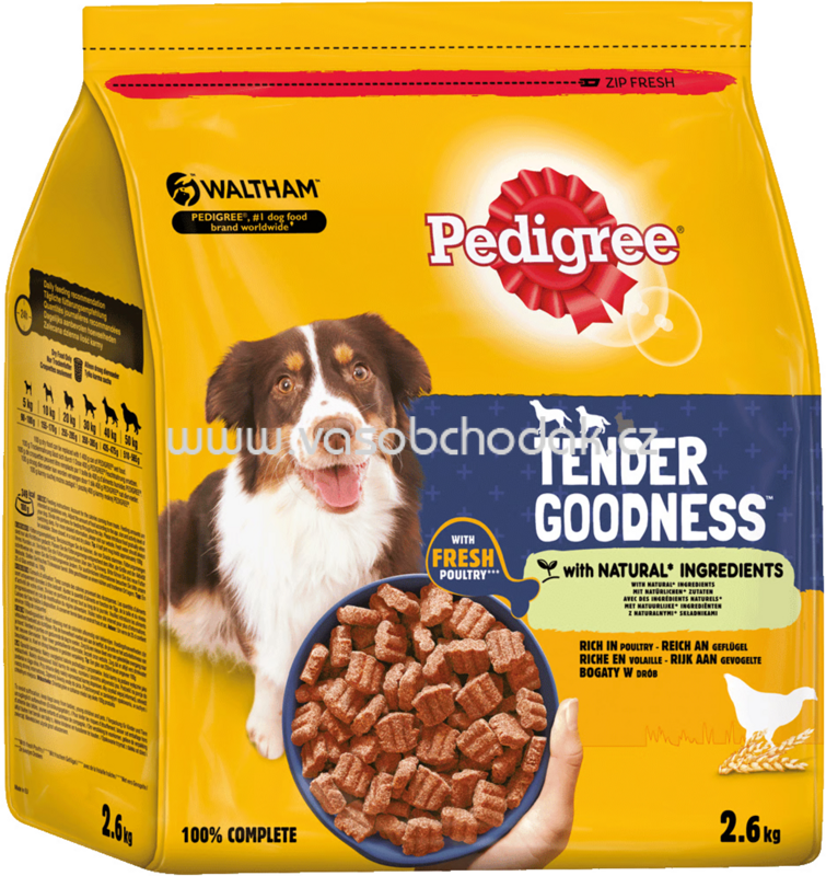 Pedigree Trockenfutter Tender Goodness mit Geflügel, 2,6 kg