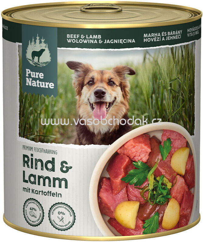 Pure Nature Hunde Nassfutter Adult Rind & Lamm, 800g Pure Nature Hunde Nassfutter Adult Rind & Lamm, 800g