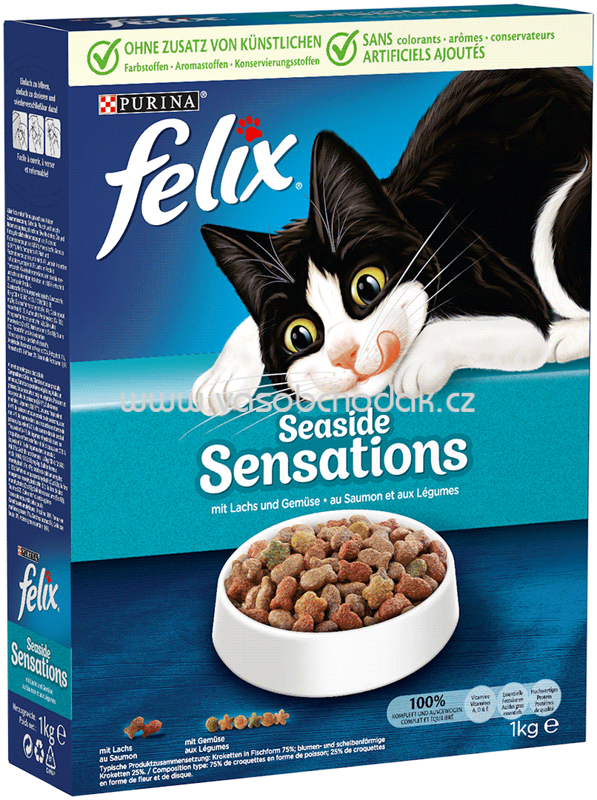 Purina Felix Seaside Sensations mit Lachs und Gemüse, 1 kg Purina Felix Seaside Sensations mit Lachs und Gemüse, 1 kg