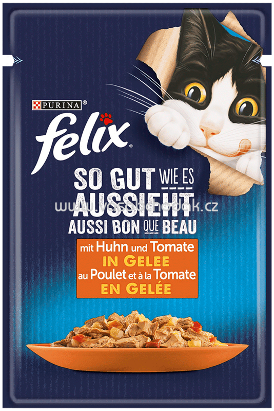 Purina Felix So gut wie es aussieht mit Huhn & Tomate in Gelee, 85g