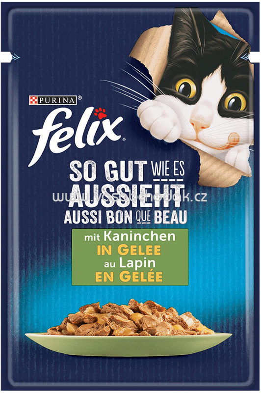 Purina Felix So gut wie es aussieht mit Kaninchen in Gelee, 85g