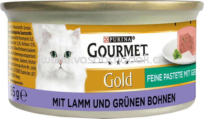 Purina Gourmet Gold Feine Pastete mit Gemüse mit Lamm und grünen Bohnen, 85g Purina Gourmet Gold Feine Pastete mit Gemüse mit Lamm und grünen Bohnen, 85g
