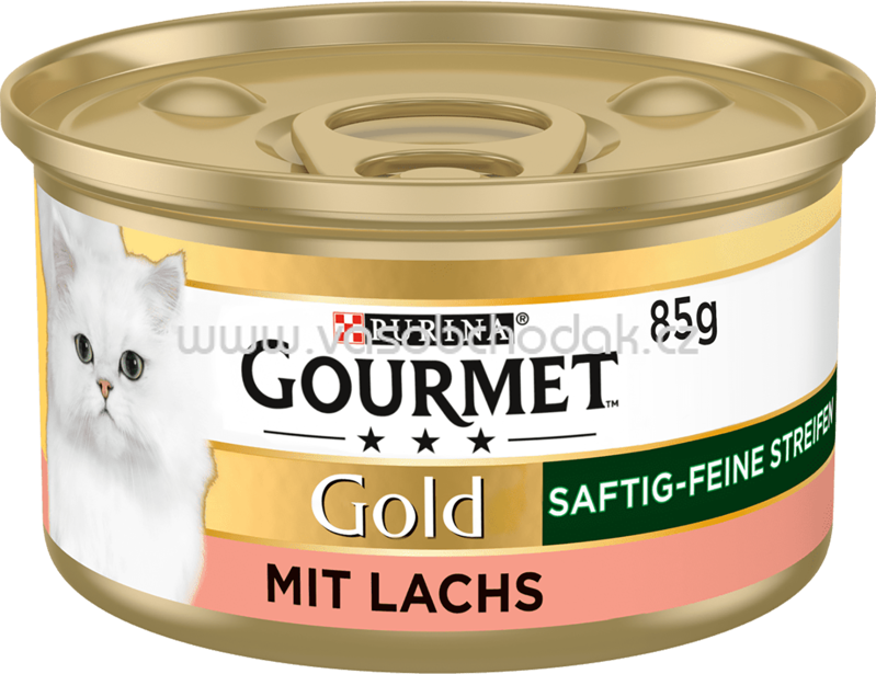 Purina Gourmet Gold Saftig Feine Streifen mit Lachs, 85g Purina Gourmet Gold Saftig Feine Streifen mit Lachs, 85g