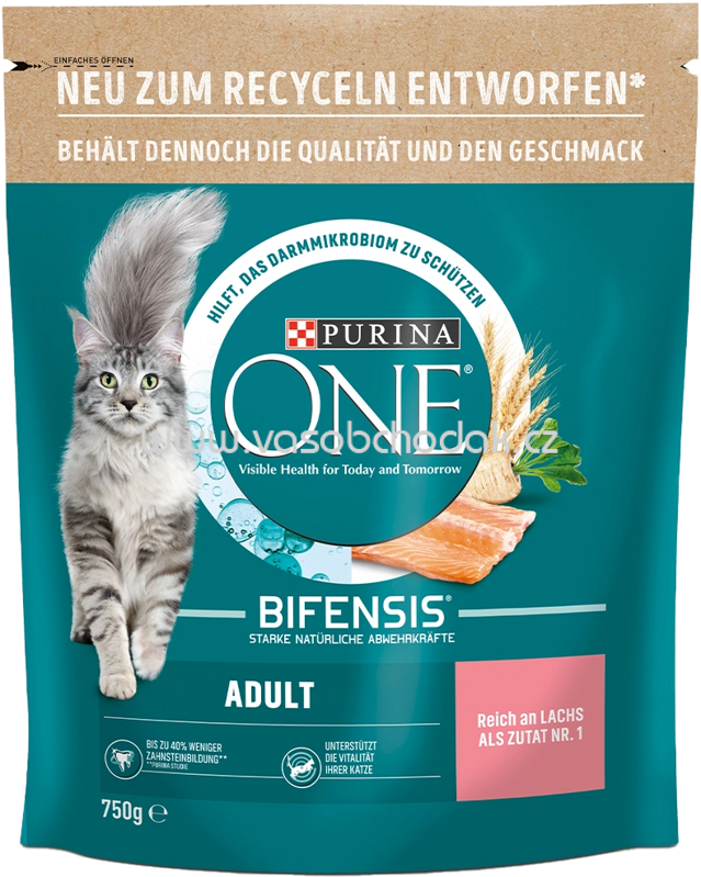 Purina ONE Adult reich an Lachs und Vollkorn-Getreide, 750g