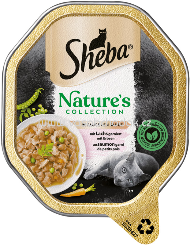 Sheba Schale Nature's Collection in Sauce mit Lachs garniert mit Erbsen, 85g Sheba Schale Nature's Collection in Sauce mit Lachs garniert mit Erbsen, 85g