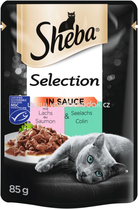 Sheba Portionsbeutel Selection in Sauce mit Lachs & Seelachs, 85g Sheba Portionsbeutel Selection in Sauce mit Lachs & Seelachs, 85g