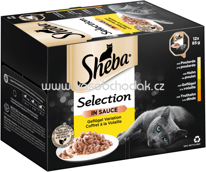 Sheba Schale Selection in Sauce Geflügel Variation, 12x85g Sheba Schale Selection in Sauce Geflügel Variation, 12x85g