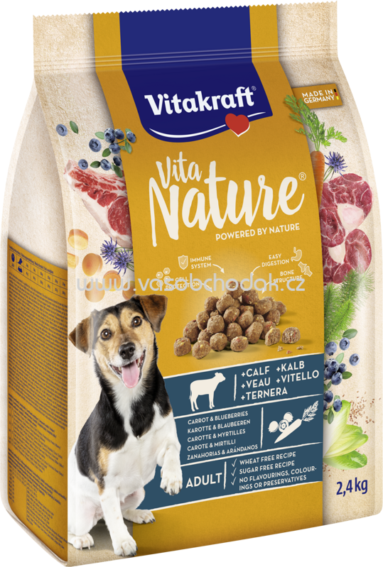 Vitakraft Vita Nature Kalb mit Karotte & Blaubeere, 2,4 kg