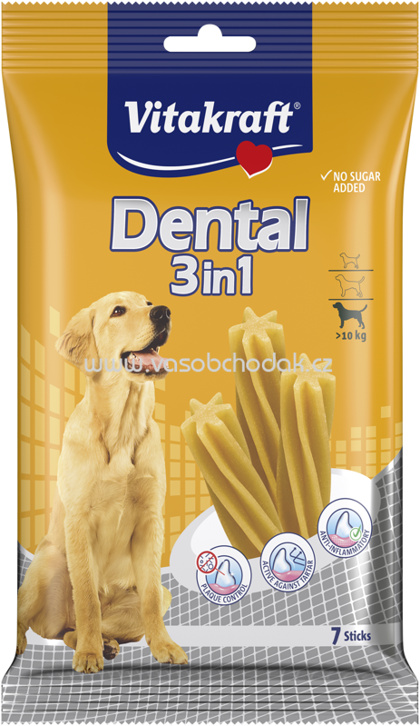 Vitakraft Dental 3in1, M, ab 10 kg, 7 St, 180g Vitakraft Dental 3in1, M, ab 10 kg, 7 St, 180g