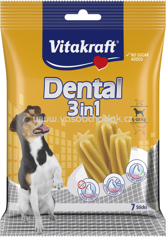 Vitakraft Dental 3in1, S, 5-10 kg, 7 St, 120g Vitakraft Dental 3in1, S, 5-10 kg, 7 St, 120g