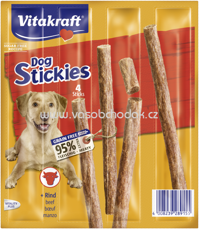 Vitakraft Dog Stickies + Rind, 4 St, 44g Vitakraft Dog Stickies + Rind, 4 St, 44g