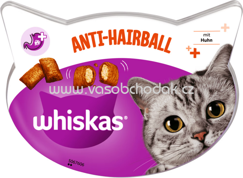 Whiskas Knuspertaschen Anti-Hairball mit Huhn, 60g Whiskas Knuspertaschen Anti-Hairball mit Huhn, 60g