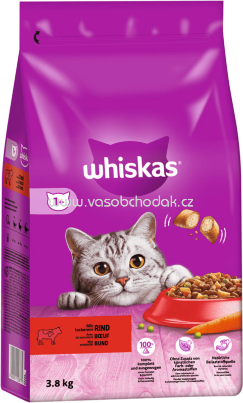 Whiskas Trockenfutter mit Rind, 3,8 kg