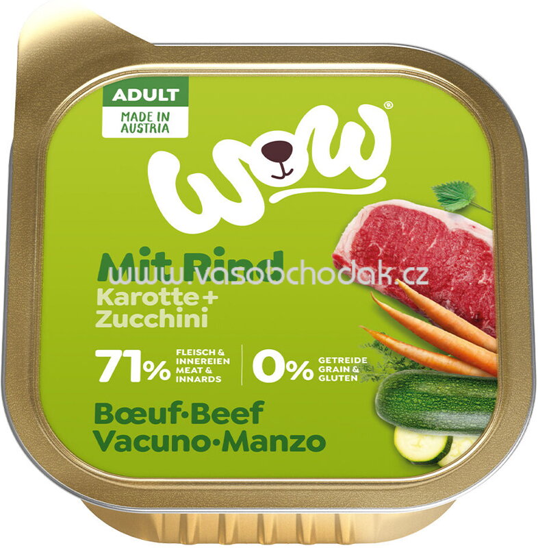 Wow Schale Adult mit Rind, Karotte und Zucchini, 150g Wow Schale Adult mit Rind, Karotte und Zucchini, 150g