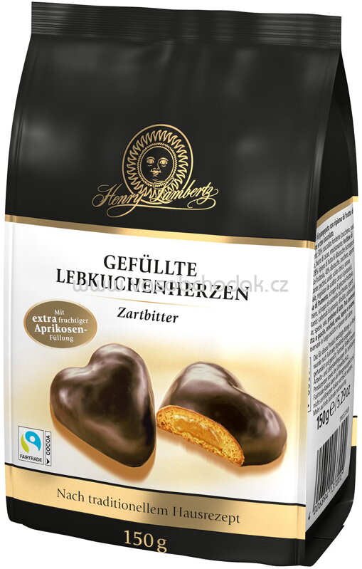 Henry Lambertz Gefüllte Lebkuchenherzen Zartbitter, 150g