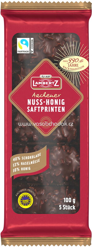 Lambertz Aachener Nuss-Honig Saftprinten, 100g Lambertz Aachener Nuss-Honig Saftprinten, 100g