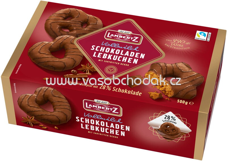 Lambertz Schokoladen Lebkuchen Vollmilch, 500g Lambertz Schokoladen Lebkuchen Vollmilch, 500g
