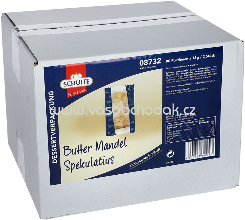 Schulte Butter Spekulatius, 80x2 St, 1,44 kg Schulte Butter Spekulatius, 80x2 St, 1,44 kg