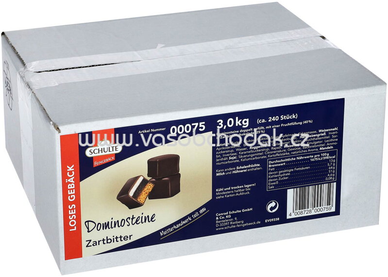 Schulte Dominosteine Zartbitter, 3 kg Schulte Dominosteine Zartbitter, 3 kg
