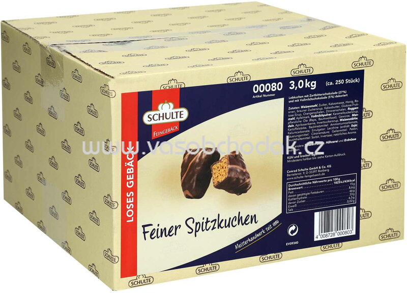 Schulte Feiner Spitzkuchen Zartbitter, 3 kg Schulte Feiner Spitzkuchen Zartbitter, 3 kg