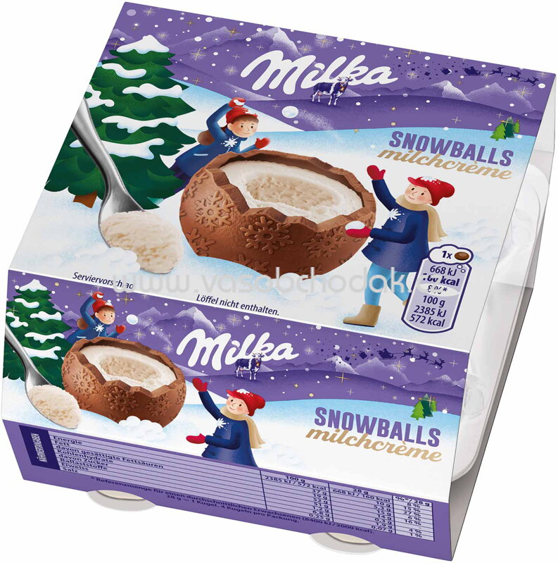 Milka Snowballs Milchcreme, 4 St, 112g Milka Snowballs Milchcreme, 4 St, 112g