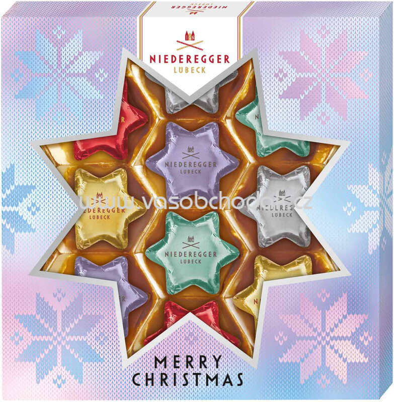Niederegger Meister-Selektion Merry Christmas Sterne, 125g