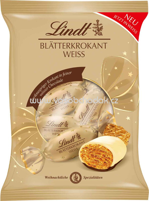 Lindt Blätterkrokant Zapfen Weiße Schokolade, 90g
