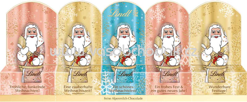 Lindt Mini-Santa Glamour, 5x10g