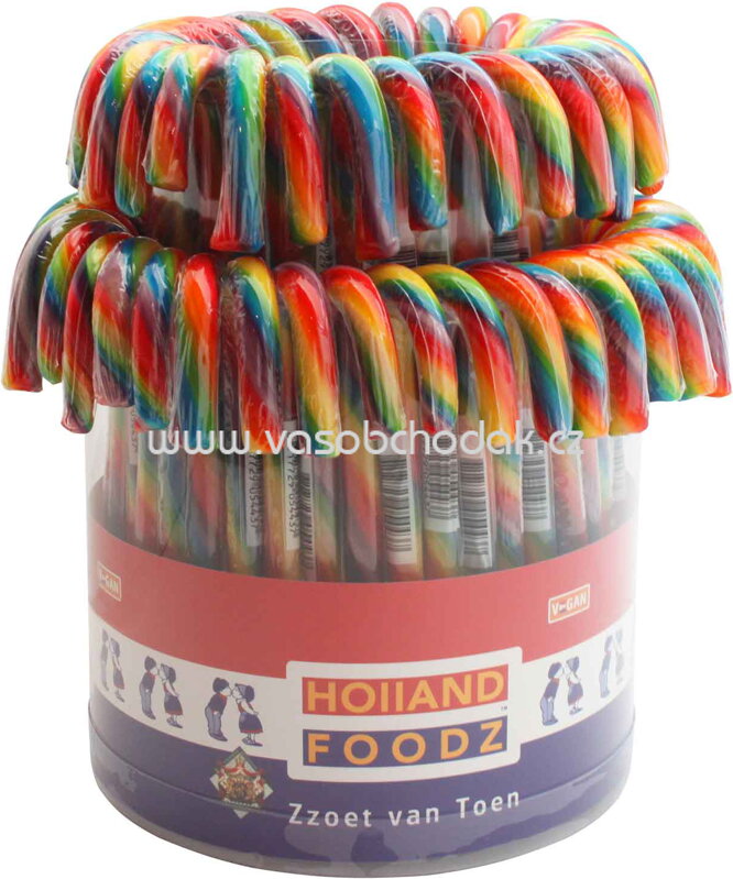 Holland Foodz Zuckerstangen, 12cm Regenbogen, 72 St, 864g Holland Foodz Zuckerstangen, 12cm Regenbogen, 72 St, 864g