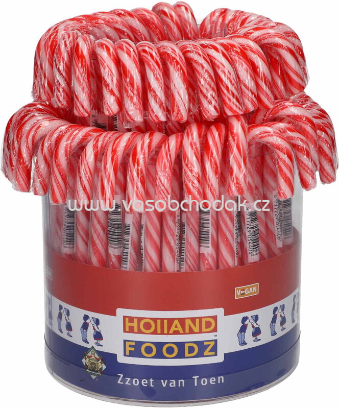 Holland Foodz Zuckerstangen, 12cm rot-weiß, 72 St, 864g