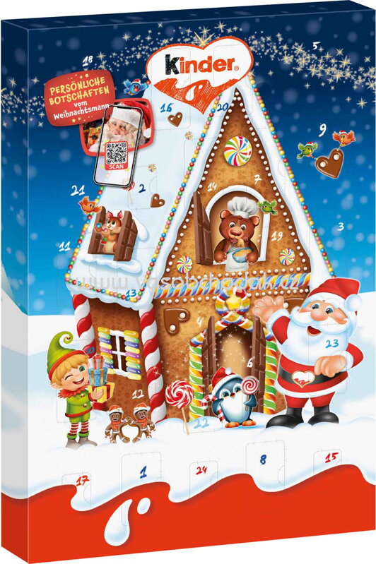 Kinder Mix Adventskalender, 151g (Santa u chaloupky)
