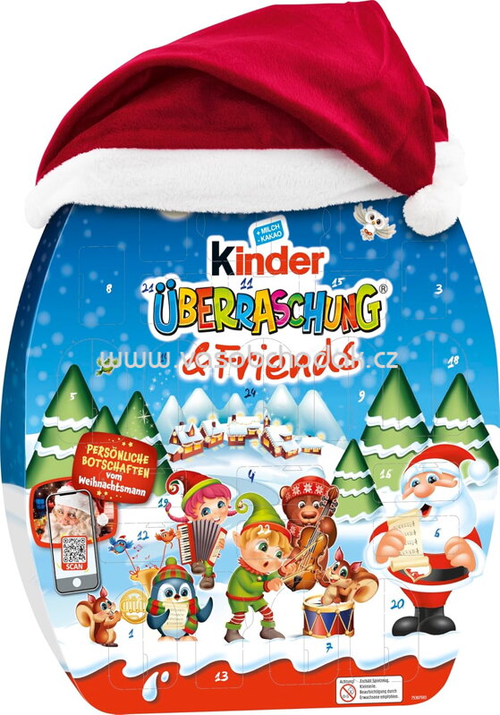 Kinder Überraschung & Friends Adventskalender (Santa a noty), 370g