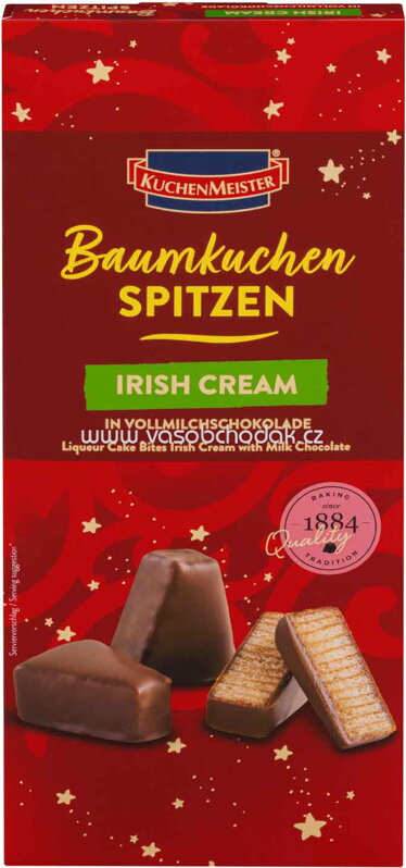 KuchenMeister Baumkuchen Spitzen Irish Cream Vollmilch, 150g KuchenMeister Baumkuchen Spitzen Irish Cream Vollmilch, 150g