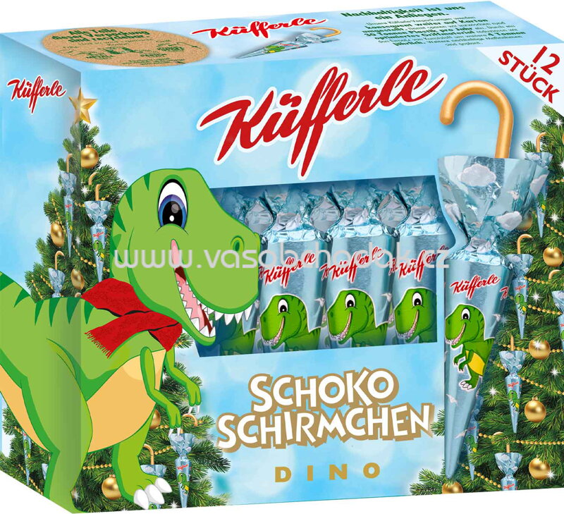 Küfferle Schokoschirmchen Dino, 12 St, 162g Küfferle Schokoschirmchen Dino, 12 St, 162g