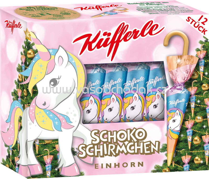 Küfferle Schokoschirmchen Einhorn, 12 St, 162g Küfferle Schokoschirmchen Einhorn, 12 St, 162g