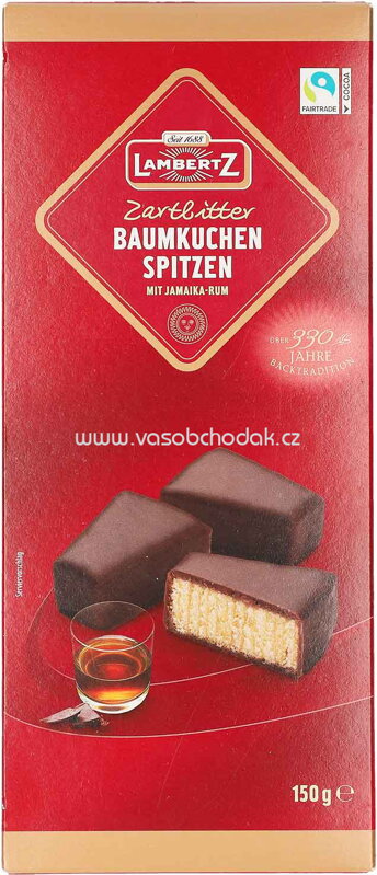 Lambertz Baumkuchenspitzen Zartbitter Jamaika-Rum, 150g Lambertz Baumkuchenspitzen Zartbitter Jamaika-Rum, 150g