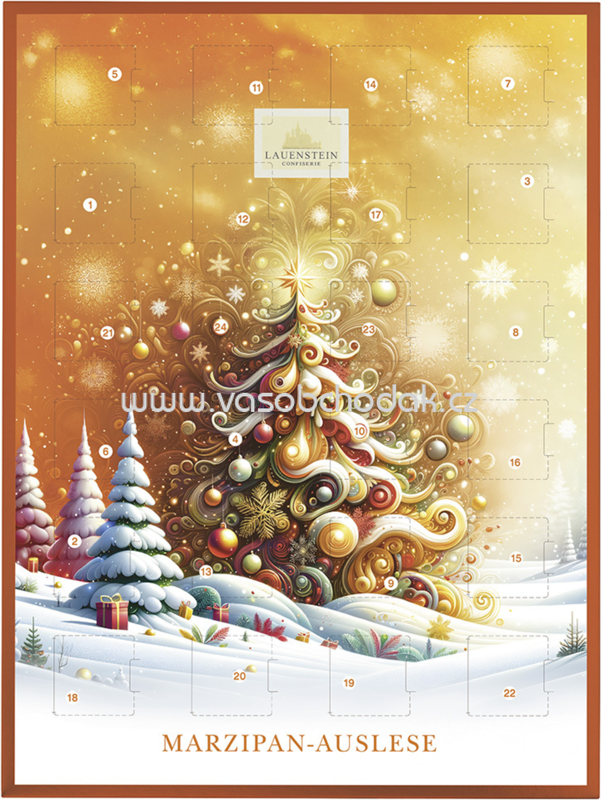 Lauensteiner Adventskalendfer Kalender Marzipan Auslese mit Alkohol, 290g