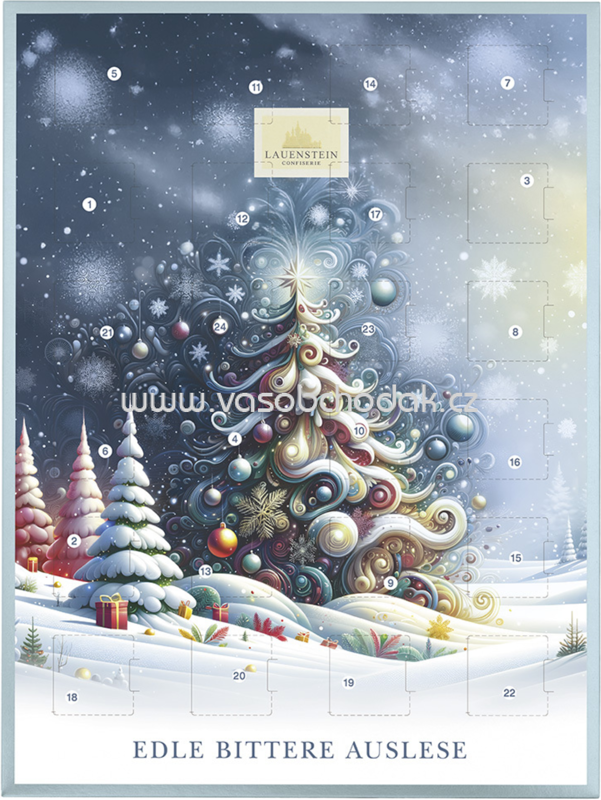 Lauensteiner Adventskalender Weihnachtsbaum Zartbitter, mit Alkohol, 300g