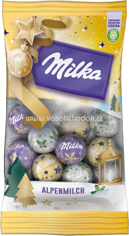 Milka Weihnachts-Kugeln Alpenmilch Design Edition, 100g