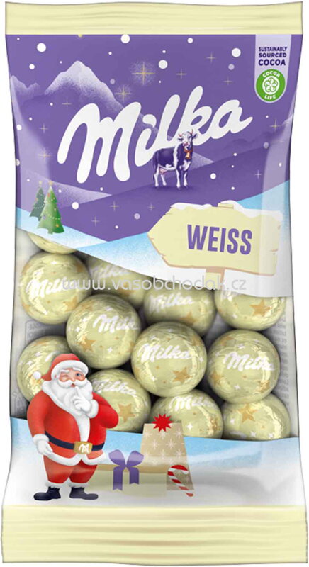 Milka Weihnachts-Kugeln Weisse, 100g Milka Weihnachts-Kugeln Weisse, 100g