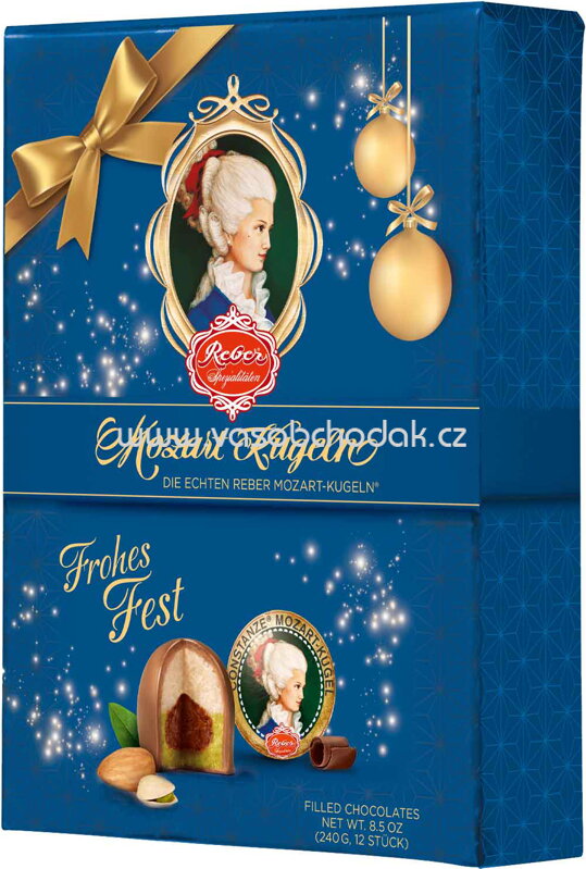 Reber Constanze Mozart Kugeln Weihnachten, 12 St, 240g Reber Constanze Mozart Kugeln Weihnachten, 12 St, 240g