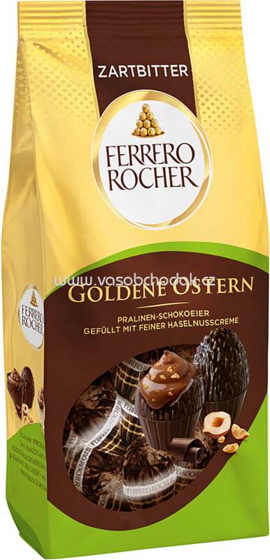 Ferrero Rocher Goldene Ostern Pralinen-Schokoeier Zartbitter, 90g