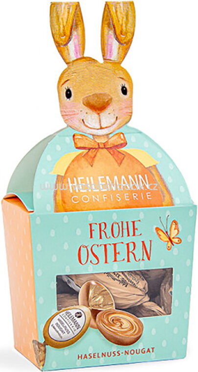 Heilemann Hase mit Haselnuss-Nougat Ostereiern, 90g