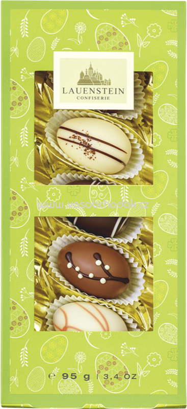 Lauensteiner Oster-Klarsichtpräsent Manufaktur-Ei-Auslese mit Alkohol, 95g