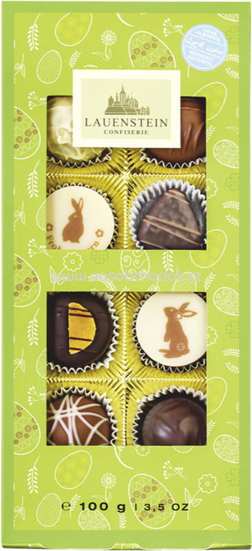 Lauensteiner Oster-Klarsichtpräsent Trüffel und Pralinen, 100g