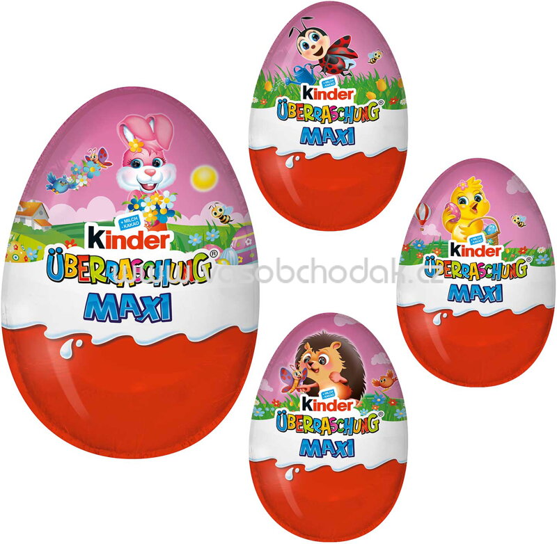 Kinder Überraschung Maxi Rosa-Ei für Mädchen, 100g