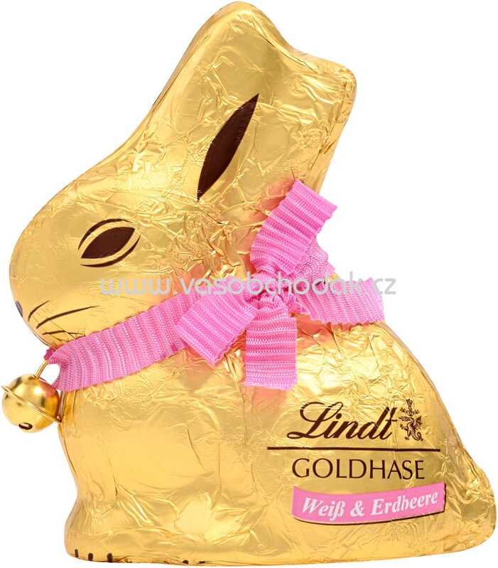 Lindt Goldhase Weiße Schokolade & Erdbeere, 100g