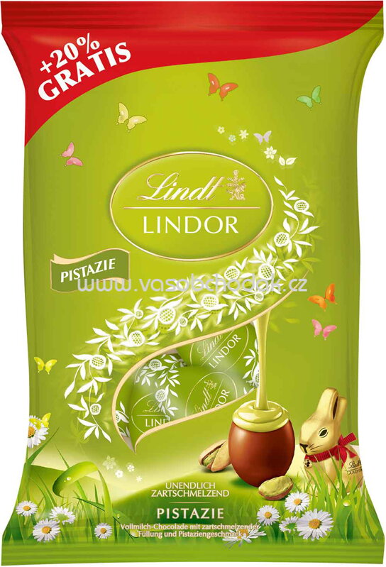 Lindt Lindor Pistazie-Eier + 20% Gratis, 108g