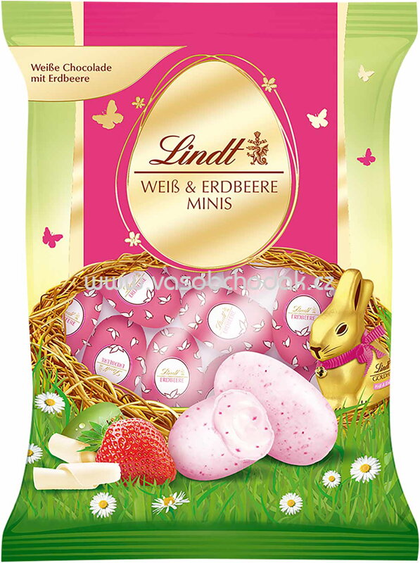 Lindt Weiß & Erdbeere Mini-Eier, 100g